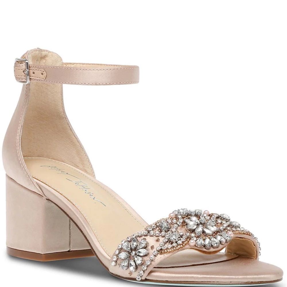 Blue by Betsey Johnson Champagne Block Heels